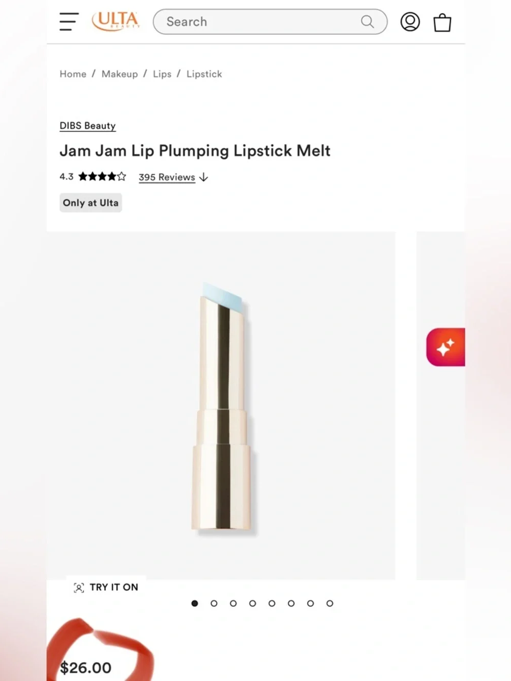 DIBS Beauty’s Jam Jam Lip Plumping Lipstick Melt, “Blueberry Ice” NWT